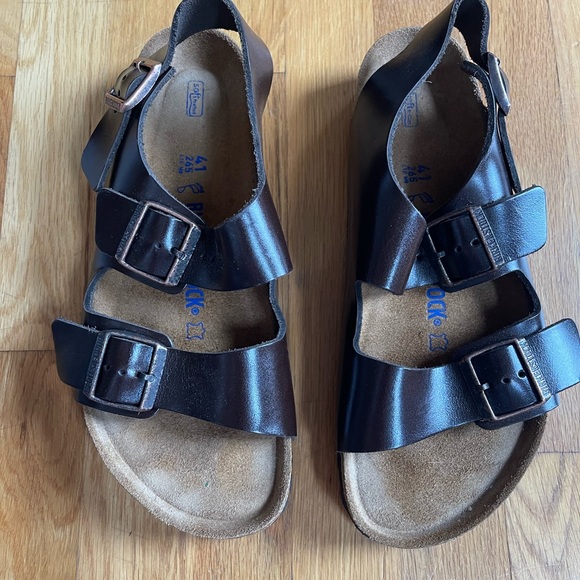 Birkenstock Milano Soft Footbed Smooth Leather Amalfi Testa Di Moro Sz 10 - Picture 2 of 12